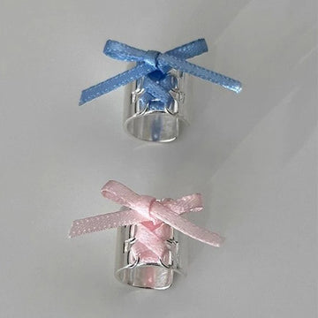 DAIIIBABYYY  -  Y2K Style Ribbon Pink Bow Ties Clip Earrings for Women Girls Sweet Cool Korean Charm Girls Ear Bone Clip Fashion Jewelry Gifts